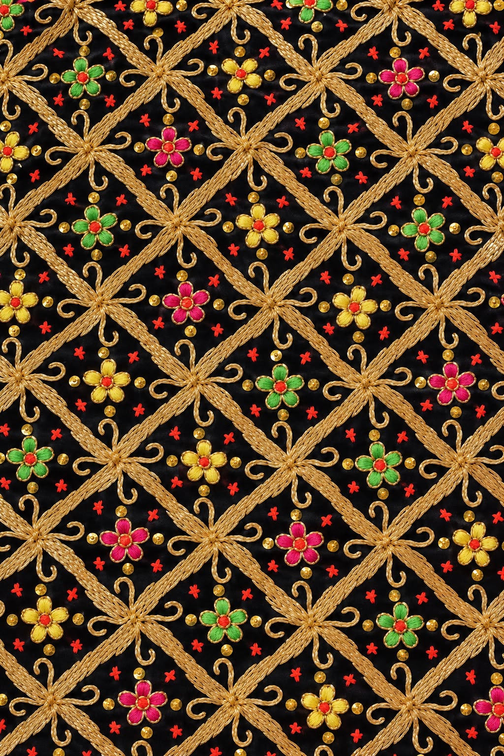 Foto Asli Detail Motif Papan-Papan Sulam Angkinan